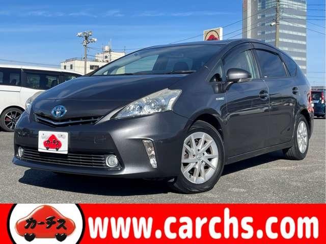 プリウスアルファ(トヨタ) Ｓ　純正８インチＨＤＤナビ＆連動ＥＴＣ／フルセグＴＶ／ＢＴオーディオ／ＤＶＤ再生／バックカメラ／スマートエントリー＆スタートシステム／純正１６インチアルミ／Ｒスポイラー／フォグランプ 中古車画像