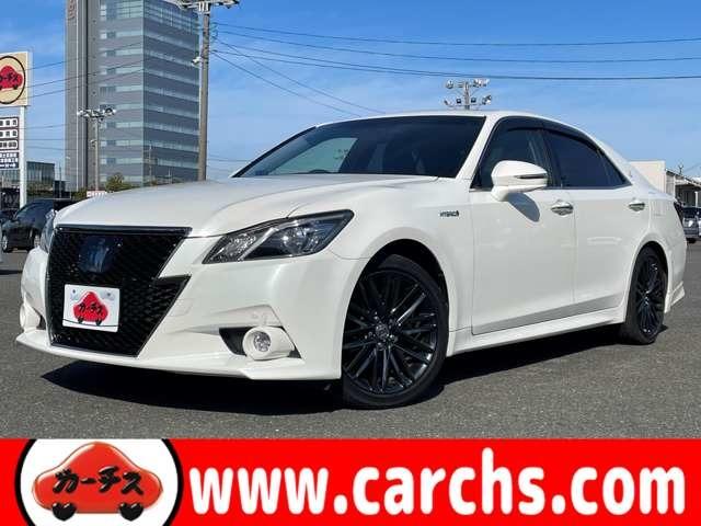 クラウンハイブリッド(トヨタ) アスリートＳ　ブラックスタイル　サンルーフ／プリクラッシュセーフティ／レーダークルーズコントロール／インテリジェントクリアランスソナー／純正ＨＤＤナビ＆連動ＥＴＣ／フルセグＴＶ／ＢＴオーディオ／ＤＶＤ再生 中古車画像