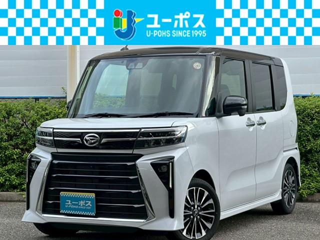 タント カスタムＲＳ　禁煙　外品ナビ（ＣＮ－ＨＥ０２ＷＤ）フルセグＴＶ　全周囲モニター　両側パワースライドドア　スマートキー　シートヒーター　衝突軽減　レーンキープ　ＥＴＣ（1枚目）
