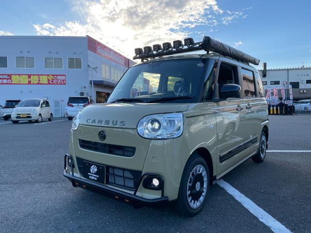 ダイハツ ムーヴキャンバス セオリーＧターボ　届出済未使用車　４ＷＤターボ　ＨＡＲＤ　ＣＡＲＧＯフルコンプリート車両　純正９インチディスプレイオーディオ　フルセグＴＶ　パノラミックビュー　シートヒーター