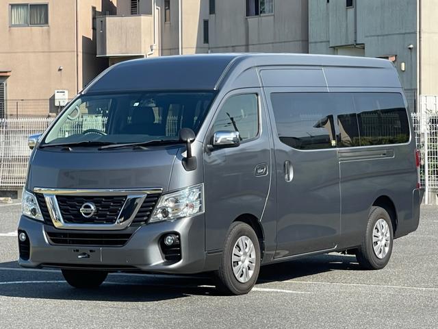 日産 ＮＶ３５０キャラバンバン 　ワイド／スーパーロング・３ナンバー・８人乗り・オートエアコン・Ｗエアコン・Ｒヒーター・ＬＥＤヘッドランプ・ＬＥＤテールランプ・フルフラットシート・ナビ・ＴＶ・ＥＴＣ・全席レザー調シート・キーレス