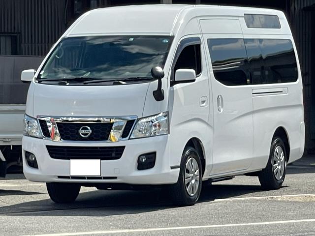 日産 ＮＶ３５０キャラバンバン スーパーロングＤＸ　Ｒエアコン・リアヒーター・ＬＥＤヘッドランプ・フォグランプ・ＬＥＤルームランプ・ナビ・ＴＶ・バックカメラ・ＥＴＣ・オートステップ・