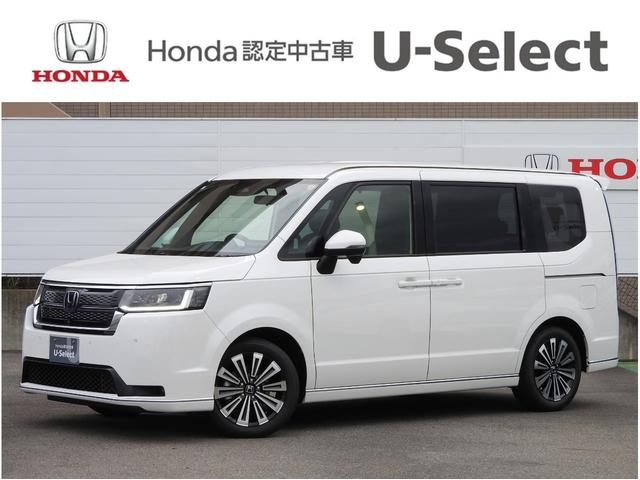 ホンダ ステップワゴン ｅ：ＨＥＶスパーダプレミアムライン　デモカーＨｏｎｄａＳＥＮＳＩＮＧクルーズコントロール両側電動スライドドアパワーテールゲートシートヒーター１１．４インチコネクテッドナビＤＶＤ再生マルチビューカメラＥＴＣＬＥＤライト