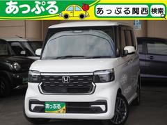 N-BOXカスタム ターボ 4WD 禁煙 9インチナビ Bカメラ ETC 前後ドラレコ フルセグ BTA AppleCarPlay 両電動 衝突軽減BK コーナーセンサー 前席ヒーター ハーフレザー 電動PK LEDオートライト 中古車画像