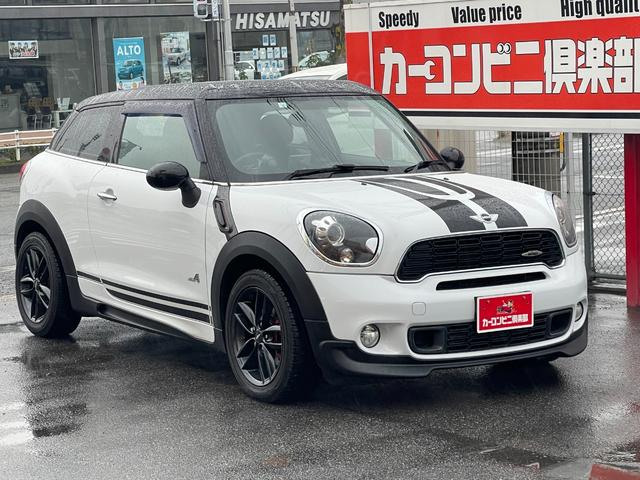 ＭＩＮＩ ジョンクーパーワークス　ペースマン　６ＭＴ　４ＷＤ　１．６Ｌ　ターボ　ジョンクーパーワークスエアロ　１７インチアルミ　パナソニックナビゴリラ　社外ヘッドアップディスプレイ　スポーツモード（1枚目）