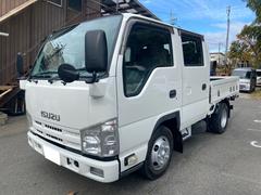 エルフトラック 2t Wキャブ 平ボディ 全低床 4ナンバー AT免許対応 両サイドアオリロープ穴4対 荷台作業灯 前席パワーウインドゥ 総重量4680Kg BKG-NJR85A 中古車画像
