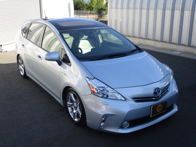 プリウスアルファ(トヨタ) Ｇ　５人乗　パノラマルーフ　ＵＳ仕様　Aftermarket Dampers　ＴＯＹＯＴＡ純正ＡＷ　ナビＴＶ　Ｂモニター　禁煙車　ＧＯＯ鑑定車 中古車画像