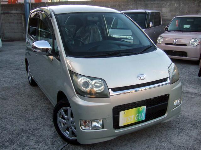 ムーヴカスタム(ダイハツ)カスタム X 禁煙1オーナー車 4WD 無事故 実走行 エアロ タイベルチェーン式 ベンチシート フルフラット テレビ 最新ナビ スマートキー キセノン フォグ コーナーセンサー ブレーキアシスト バッテリー新品 中古車画像