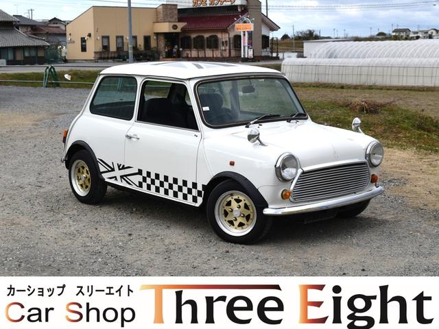 ローバー ＭＩＮＩ 　ディーラー車　社外１２インチアルミホイール　オーバーフェンダー　ローダウン　４速ミッション車　エアコン　メッキバンパー　モケットシート　フェンダーミラー　右ハンドル　実走行距離車　１３００ＣＣ