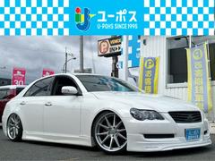 マークX 250G Fパッケージスマートエディション 禁煙車・フルエアロ・VIAIRエアサス・TEIN車庫調・ケンウッドナビ・TV・Rカメラ・ETC・WORK19ホイール・黒革調シートカバー・イカリング付ヘッドライト・D席パワーシート・プッシュスタート 中古車画像
