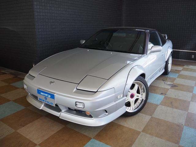 日産 １８０ＳＸ タイプＸ　後期型　純正５速ＭＴ　ＳＲ２０ＤＥＴターボ　オーバーフェンダー　ＶＡＲＩＳカーボンボンネット　ＢＬＩＴＺ車高調　ＳＳＲ１７インチＡＷ　ＥＸＡＳマフラー　ＢＬＩＴＺ前置きＩＣ　社外クラッチ　５穴化