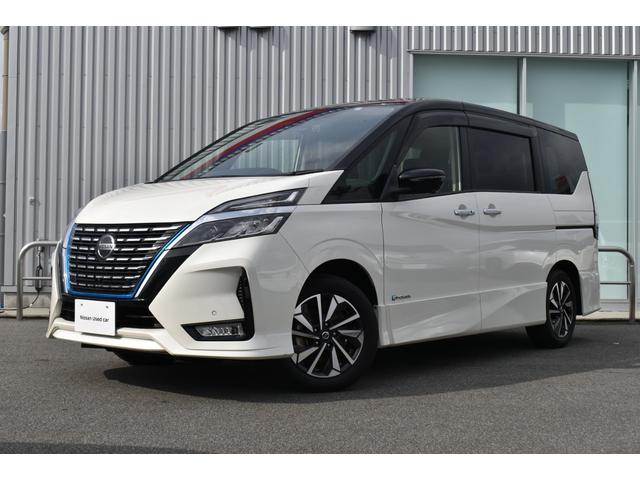 e-パワー ハイウェイスターV 純正10インチナビ セーフティパックB プロパイロット 両側オートスライド アラウンドビューM ETC2.0 前後ドラレコ LEDヘッド エマブレ コーナーセンサー 踏み間違い 16AW デュアルAC(1枚目)