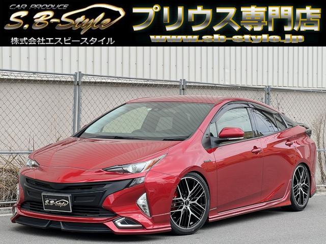 トヨタ プリウス Ｓツーリングセレクション　シートヒーター　純正９インチナビ　ＷＡＬＤマフラー４本出し