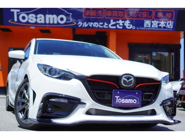 アクセラ（マツダ）ＸＤ　６速ＭＴ／ＫＮＩＧＨＴ　ＳＰＯＲＴＳエアロ／ＭＡＺＤＡＳＰＥＥＤエアロ（Ｓ．Ｒ）／黒革シート／ナビ／ＴＶ／バックカメラ／ＳＲ／ＢＯＳＥ／ＫＮＩＧＨＴ　ＳＰＯＲＴＳ　ＥＢＳ−Ｄ／Ｌｅｇ　Ｓｐｏｒｔ車高調 中古車画像