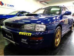 スバル　インプレッサスポーツワゴン　ＷＲＸ　ＳＴｉバージョンＩＩ　５５５　１００台限定車ＥＪ２０ＢＯＸＥＲターボエンジン５ＭＴ４ＷＤ柿本マフラーＳＴＩタワーバー限定スポーツブルーカラーＳＴＩエアロスピードラインＡＷアンダーカバーＮＡＲＤＩステアナビＴＶ２オーナＴベルト交換済