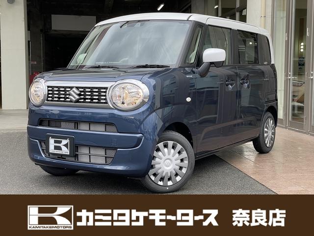 ワゴンＲスマイル ハイブリッドＳ　２トーンルーフパッケージ装着車　届け出済み未使用車　両側電動スライドドア　クリアランスソナー　レーンアシスト　衝突被害軽減システム　スマートキー　アイドリングストップ　電動格納ミラー　シートヒーター　ベンチシート　ＣＶＴ