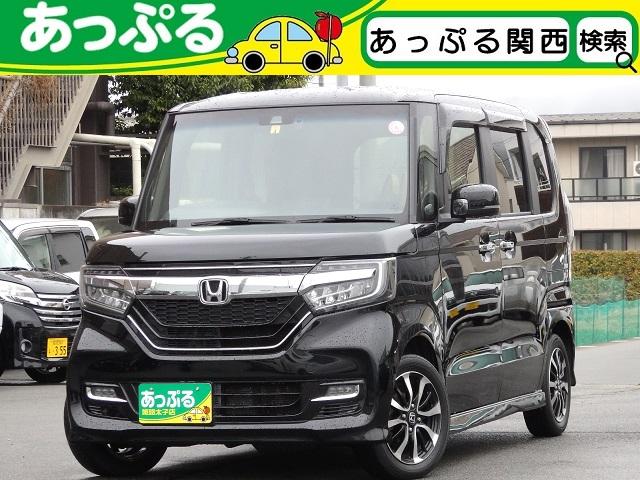 ホンダ Ｎ－ＢＯＸカスタム Ｇ・Ｌホンダセンシング　純正ナビ　ＢＴ　フルセグ　ＣＤ　ＤＶＤ　バックカメラ　ＥＴＣ　前後ドラレコ　ステリモ　クルコン　シートヒーター　オートＬＥＤライト　片側パワスラースライド　プッシュスタート　スマートキー