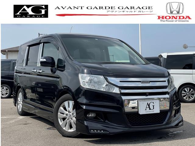 ホンダ ステップワゴンスパーダｚ スマートキー シートカバー 全周囲カメラ 純正地デジ対応ナビゲーション 両側電動スライドドア 無限エアロパーツ ワンオーナー ｅｔｃ ８人乗りの中古車 車体価格48 8万円 09 平成21 年式 走行12 8万キロ 車体色ブラック 大阪