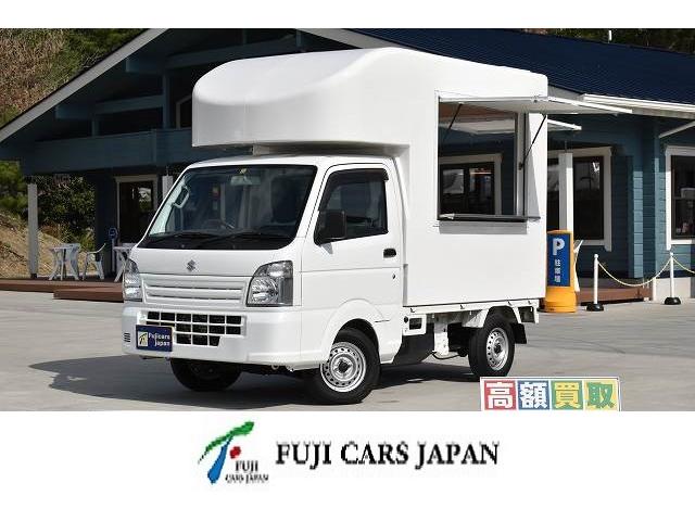 ＫＣエアコン・パワステ　移動販売車　新規架装ＦＲＰシェル　キッチンカー　ケータリングカー　外部電源　　外電コード　販売口２か所　販売カウンター　ＬＥＤ照明(1枚目)