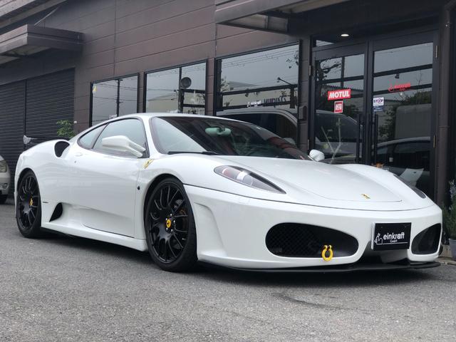 フェラーリ Ｆ４３０ Ｆ１　ＮＯＶＩＴＥＣエアロ・ロベルタリフティング・チャレンジ用１９インチＡＷ・可変バルブマフラー・ＥＸマニ・クラッチ交換済み・ＥＣＵアップデート・コーンズ・専門店記録簿・取説保証書・バッグ・スペアキー有