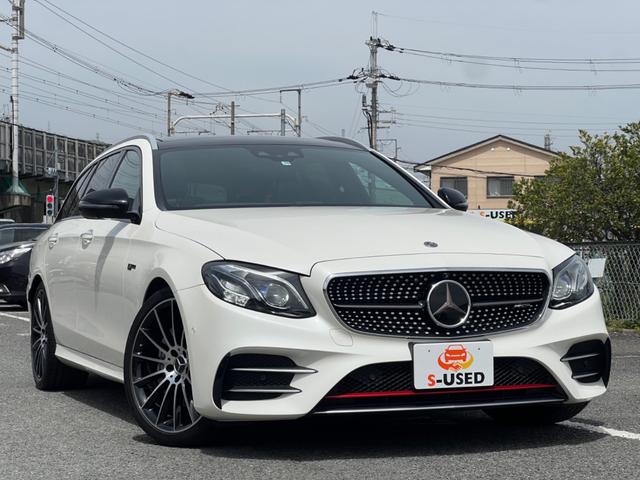 メルセデスＡＭＧ Ｅ４３　４マチック　ステーションワゴン　ユーザー買取車／パノラマサンルーフ／ダイヤモンドホワイト／ブルメスター／３６０度カメラ／レーダーセーフティシステム／パワーバックドア／黒レザーシート／４マチック／ブラインドスポットモニター