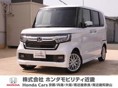 ホンダ　Ｎ−ＢＯＸカスタム　Ｌターボ　元当社デモカー９インチメモリーナビ（ＬＸＵ−２４７ＮＢｉ）リヤカメラＥＴＣフルセグＴＶ純正アルミドライブレコーダーイモビＬＥＤヘッドライト