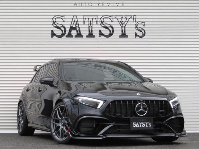 メルセデスＡＭＧ Ａクラス Ａ４５　Ｓ　４マチック＋　エディション５５　フロントスポイラー　ダウンパイプ　スペーサー　ＡＭＧエアロダイナミックパッケージ　ＡＭＧナイトパッケージ　ＡＭＧエクステリアナイトパッケージＩＩ　マットチタニウムグレー１９ｉｎＡＭＧクロススポークＡＷ