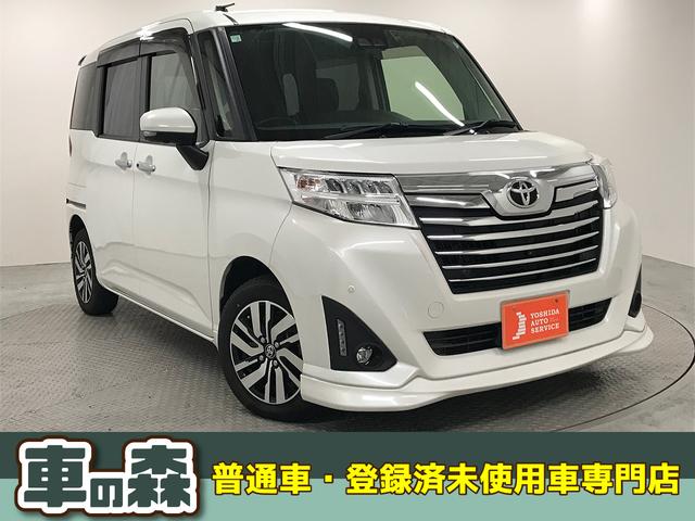 ルーミー(トヨタ) カスタムG 純正9型ナビゲーション パノラミックビューモニター 運転席助手席シートヒーター ETC 純正アルミホイール LEDライト 両側電動スライドドア 衝突軽減ブレーキ 車線逸脱警報 コーナーセンサー 中古車画像