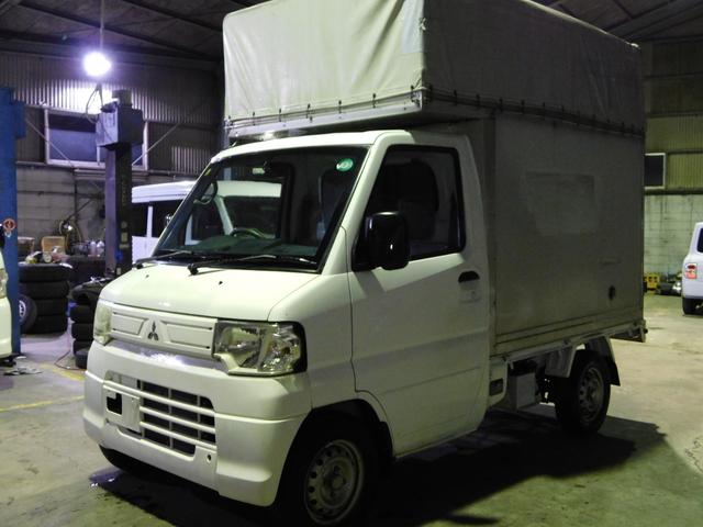 ミニキャブトラック(三菱) Ｖタイプ　エアコン　パワステ　ＡＴ車　４ＷＤ　ＥＴＣ　パネルバン　幌　宅配仕様車　特装車　観音開き　配達仕様　ホロ 中古車画像