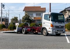 日野　ヒノレンジャー　　極東フルフラット　積載車　タイヤ固縛