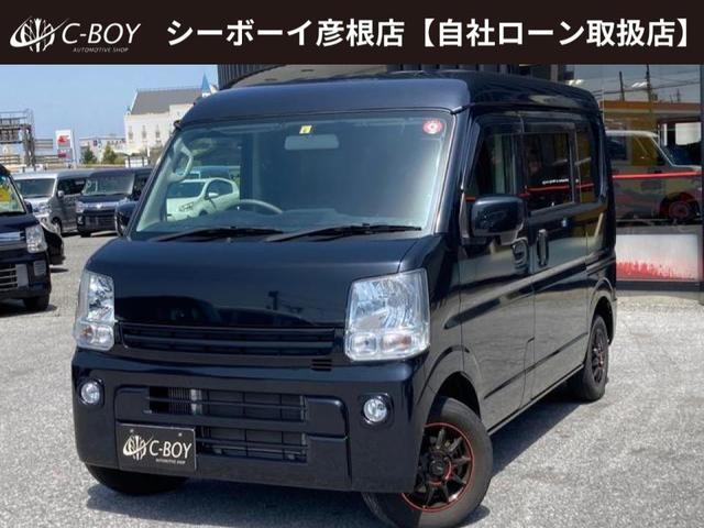 スズキ エブリイ ジョインターボ　ミッション車　社外ナビ　ＥＴＣ　バックカメラ　地デジフルセグＴＶ　ブルートゥース　ＤＶＤ再生　革調シートカバー　キーレスエントリー　純正ラバーマット　純正サイドバイザー　４ＷＤ　運転席アームレスト