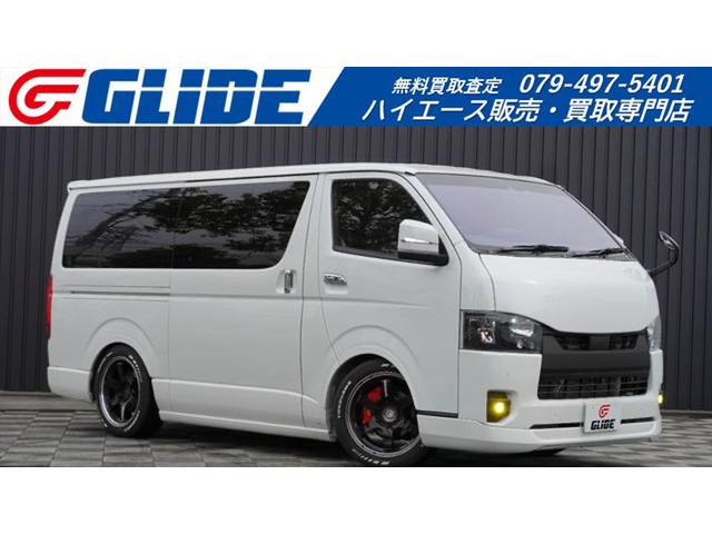 スーパーＧＬ　ダークプライムＩＩ　ワンオーナー　両側パワスラ　デジタルインナーミラー　アルパイン１１インチフローティングナビ　天井＆ＡーピラーＳＰ　レイズＴＥ３７　１８アルミ　３インチダウン　ヴァレンティテールランプ　バットフェイス
