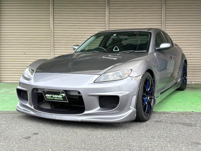 マツダ ＲＸ－８ タイプＳ　Ｃ－ＷＥＳＴエアロ・ＶＡＲＩＳボンネット・ＭＯＭＯハンドル・Ｔｒｕｓｔマフラー・ＯＤＵＬＡ車高調・ＯＤＵＬＡエアクリーナーダクト・Ｗｅｄｓ１８インチアルミホイール