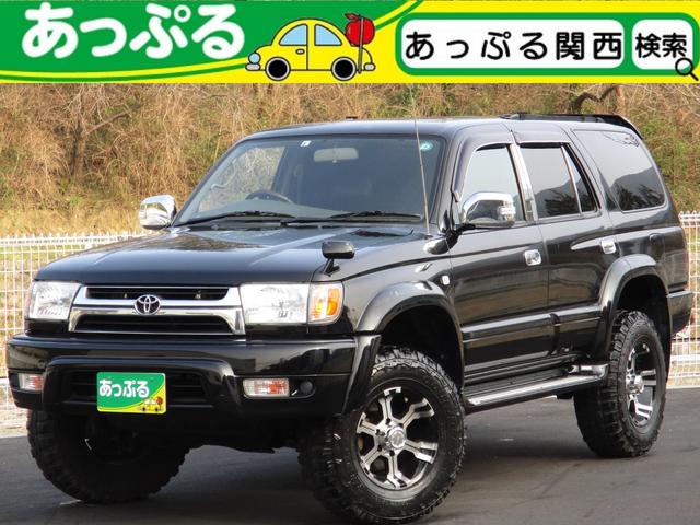 トヨタ ハイラックスサーフ ｓｓｒ ｇ リフトアップ 社外４本出しマフラー ｍｋｗ１６アルミ サンルーフ リアスモーク 社外ウッド調ステアリング 68 0万円 平成11年 1999年 兵庫県 中古車 価格 Com