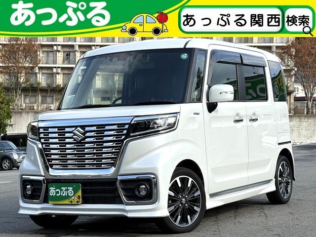 ８インチナビ付のスペーシアカスタムターボ入荷！ ＫＥＮＷＯＯＤ８インチナビ（ＣＤ　ＤＶＤ　ＳＤ　録音　ＢＴＡ　フルセグ）