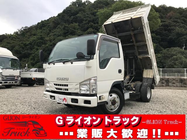 いすゞ エルフトラック ４ＷＤ・新明和製強化ダンプＤＲ２－０１１０ＳＹ・全低床　コボレーン・５ＭＴ・中間ピン・電格ミラー・坂道発進補助装置・エコノモードスイッチ・ＥＴＣ・キーレス・強化プロテクター・荷台内寸３０７２ｘ１６１３ｘ３３０☆バンパー＆グリル同色Ｐ☆ルームクリーニング済