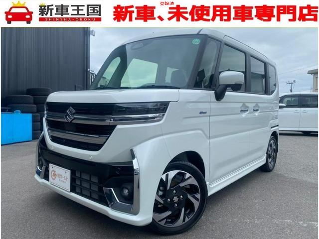 ハイブリッドＸＳターボ　届出済未使用車・ナビ・ＴＶ・ＡＭ・全方位モニター・シートヒーター・両側電動スライドドア・横滑り防止措置・アイドリングストップ・ハンドルヒーター・ステアリングリモコン・クルーズコントロール・スマートキー