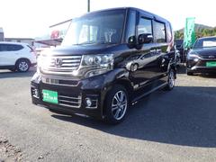 N-BOX+カスタム G 社外メモリーナビ、地デジフルセグTV、Bluetoothオーディオ、バックモニター、ETC、インテリジェントキー、左側パワースライドドア、シートリフター、純正アルミホイール 中古車画像