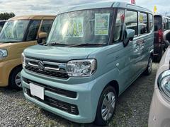 スペーシア ハイブリッドG 届け出済み未使用車 両側スライドドア クリアランスソナー 衝突被害軽減システム オートライト LEDヘッドランプ スマートキー アイドリングストップ 電動格納ミラー ベンチシート CVT 中古車画像