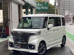 スズキ　スペーシアカスタム　ハイブリッドＸＳ　新車保証継承禁煙車　ナビ　フルセグ