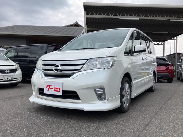 セレナ（日産）ハイウェイスター　Ｓ−ハイブリッド　Ｖエアロモード　ＥＴＣ　バックカメラ　ナビ　ＴＶ　オートクルーズコントロール　両側電動スライドドア　オートライト　ＨＩＤ　スマートキー　電動格納ミラー　３列シート　ウォークスルー　ＣＶＴ　ＣＤ　ＤＶＤ再生　ＵＳＢ 中古車画像
