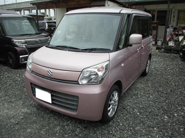 スペーシア Ｘ　ＣＶＴ＆アイドリングストップ　社外ナビ＆テレビ　ブルートゥース　左パワースライドドア　プッシュスタート　社外１４インチアルミホイール＆新品タイヤ４本　オートエアコン　電動格納ドアミラー　ＥＴＣ付き（1枚目）