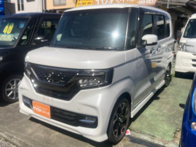 ホンダ Ｎ－ＢＯＸカスタム Ｇ・Ｌターボホンダセンシング　ナビＴＶ　Ｂモニター　両側パワースライドドア　ＥＴＣ　　ミラーウィンカー　ターボ　記録簿　アルミホイール　スマートキー　盗難防止システム