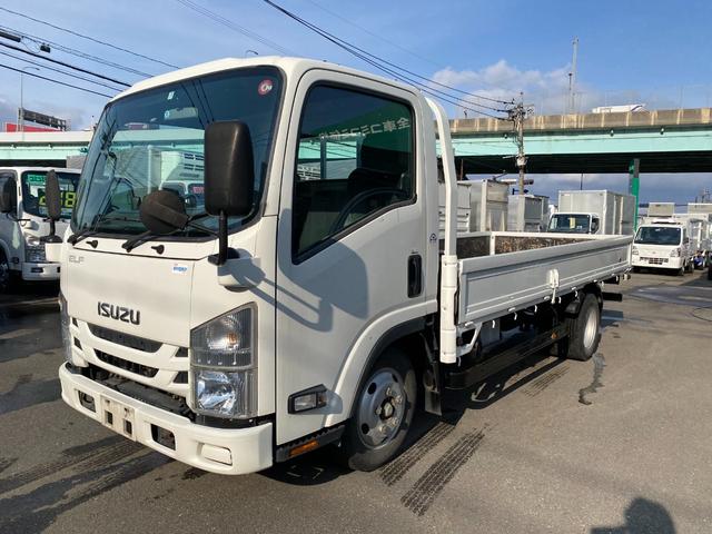 エルフトラック(いすゞ) ロングフルフラットロー　２トン平ボディ　オートマ　ナビ　ＥＴＣ　荷台床鉄板 中古車画像