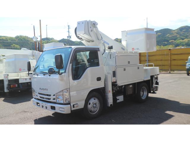 　アイチ高所作業車　ＳＨ１１Ａ　低騒音サブエンジン　第３ＦＲＰブーム　ＦＲＰ１２０ＫＧバケット　上部油圧取り出しカプラー　ターボ　電工仕様　１レバー
