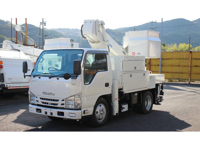 アイチ高所作業車　ＳＨ１１Ａ　作業床高１１Ｍ　１レバ 直下型ジャッキ　左右工具箱　運転席側ハシゴ台　積載２００ＫＧ　ターボ