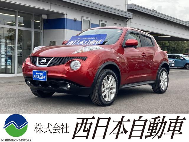 ジューク(日産) １５ＲＸ　タイプＶ　ワンオーナー　純正ＳＤナビ　ワンセグ　バックモニター　革巻きハンドル　アイドリングストップ　プッシュスタート　ＨＩＤ　フォグ　純正１７ＡＷ 中古車画像