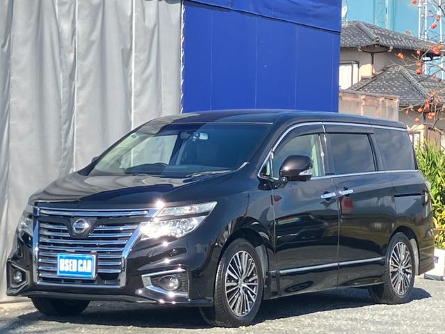 エルグランド(日産) ３５０ハイウェイスタープレミアム　純正メーカーナビ　フルセグ　ブルートゥース　ＤＶＤ再生　純正後席モニタ　全方位カメラ　両側電動スライドドア　電動リアゲート　黒本革電動シート　シートヒーター　レーダークルーズ　コーナーセンサー　ＥＴＣ 中古車画像
