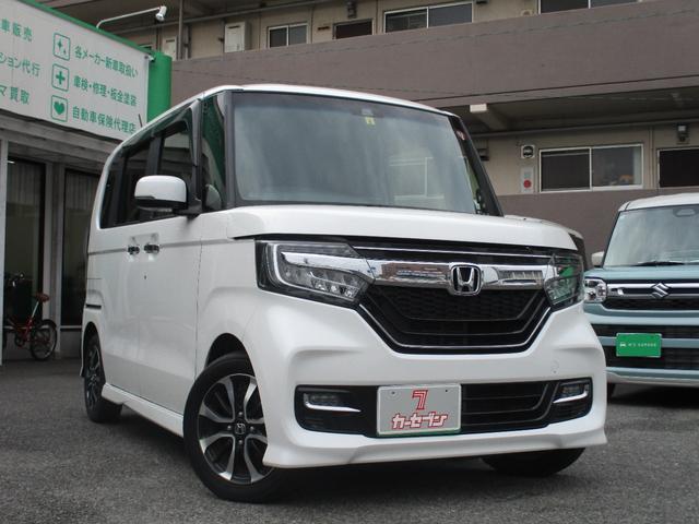 ホンダ Ｎ－ＢＯＸカスタム Ｇ・Ｌホンダセンシング　ワンオーナー　禁煙車　純正メモリーナビ　Ｂカメラ　フルセグＴＶ　衝突被害軽減ブレーキ　クルーズコントロール　片側電動スライドドア　Ｂｌｕｅｔｏｏｔｈ　前方ドラレコ　ＥＴＣ　車線逸脱警報　純正ＡＷ