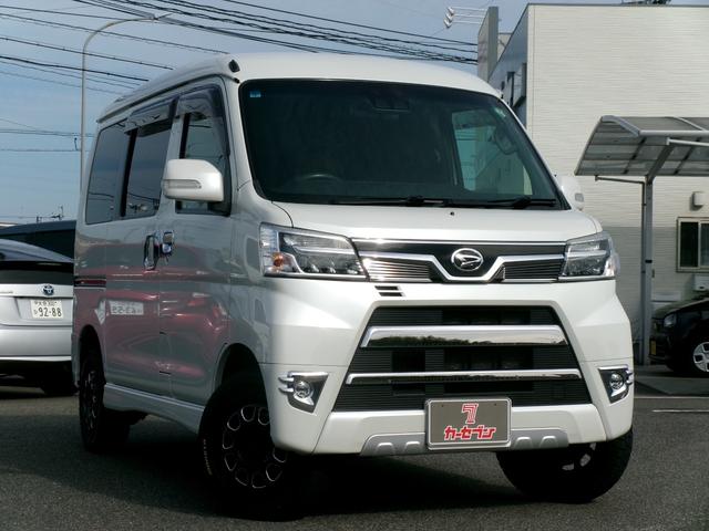 アトレーワゴン(ダイハツ) カスタムターボRSリミテッド SAIII 禁煙車 ワンオーナー Aftermarketオーディオ LEDヘッドライト フォグランプ オートライト オートハイビーム クリアランスソナー AAC ETC デジタルインナーミラー 14インチAftermarketアルミ リフトアップ 中古車画像